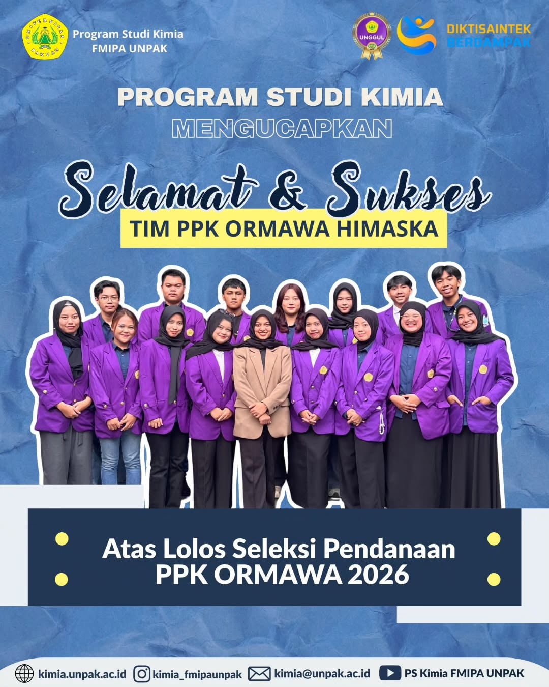 Raih Pendanaan PPK Ormawa 2026, Tim HIMASKA FMIPA Universitas Pakuan Siap Beri Dampak Nyata bagi Masyarakat